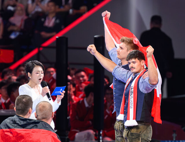 Julian Gintner und Michael Pomassl bei den WorldSkills 2026 in Shanghai