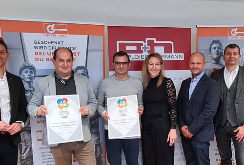 Übergabe ineo-Auszeichnung an Leyrer + Graf und Ploier + Hörmann